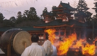 Monks Burning Temple