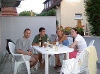 Nico, Simon, Tina and Aoife on Simon and Tina's Terrace