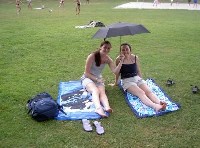 Rachael and Aoife at the Freibad