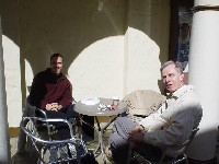 Martin and Helge enjoying a coffee