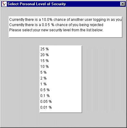Set Personal Security Level