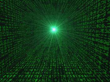 This is a wallpaper I raytraced, inspired by The Matrix!