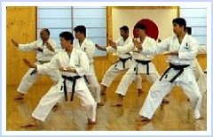 Instructors at the JKA Honbu (HQ) traning in kihon.