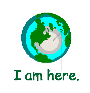 A picture indicating Ireland's position on the globe.