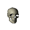 A rotating skull